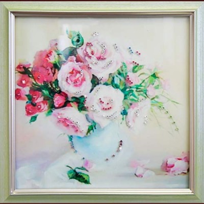 Картина Swarovski "Чайные розы"