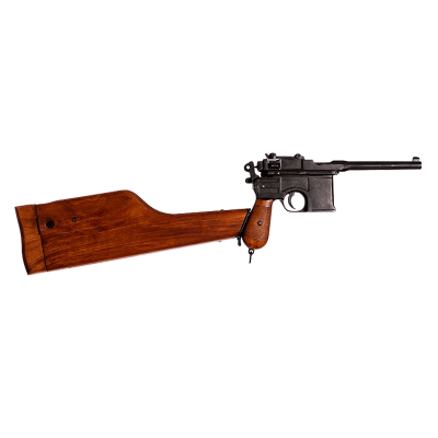 Макет пистолета Маузер с дер. накладками на рукоять и дер. прикладом-кабурой