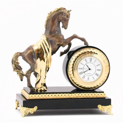 Настольные часы "Конь с попоной" долерит 170х100х190мм