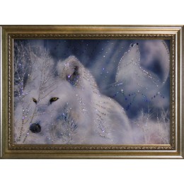 Картина с кристалами Сваровски "Белые волки"