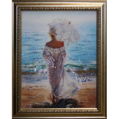 Картина с кристалами Swarovski "Влюбленная в море"