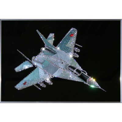 Картина с кристалами Swarovski "Военный истребитель"