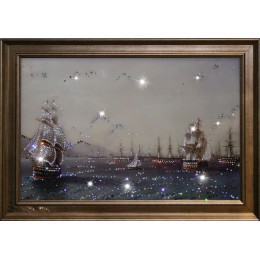 Картина с кристалами Сваровски "Военный флот"