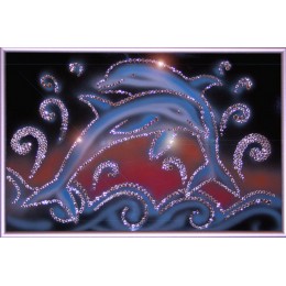 Картина с кристалами Сваровски "Дельфины"