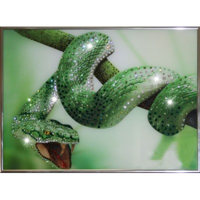 Картина с кристалами Сваровски "Зеленый Змей"