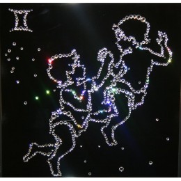 Картина с кристалами Сваровски "Близнецы 25х25 см"