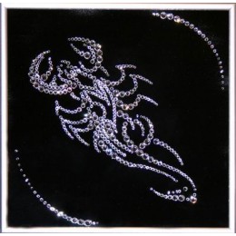 Картина с кристалами Сваровски "Скорпион 25х25 см"