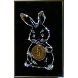 Картина с кристалами Swarovski "Кролик-бакс"