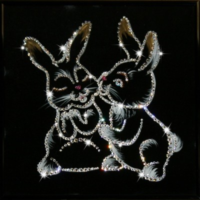 Картина с кристалами Сваровски "Крольчата"