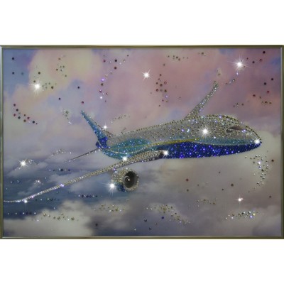 Картина с кристалами Swarovski "Самолет"