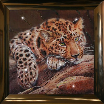 Картина Swarovski "Леопард "