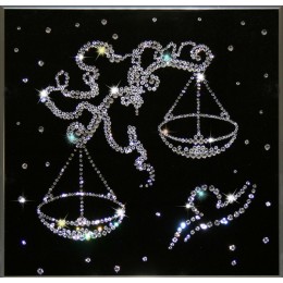 Картина с кристалами Сваровски "Весы черные 25x25 см"