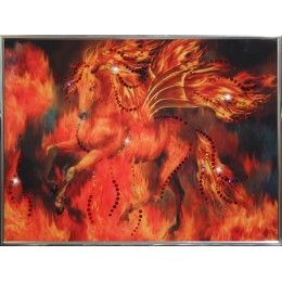 Картина с кристалами Swarovski "Огненный конь"