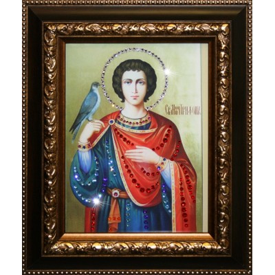 Икона с кристалами Swarovski " Святой Трифон"