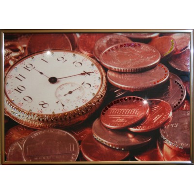 Картина с кристалами Swarovski "Время деньги 2"
