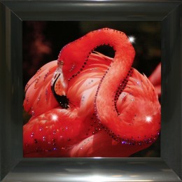 Картина Сваровски "Розовый фламинго"