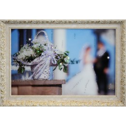 Картина с кристалами Сваровски "Свадебные цветы"