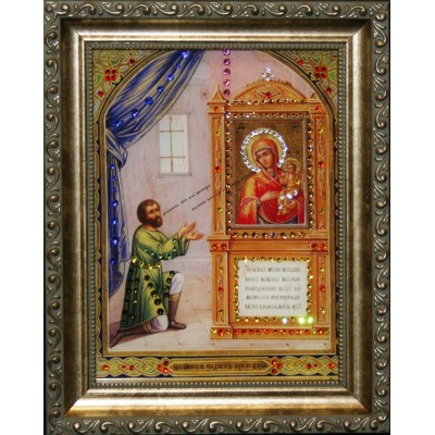 Икона Сваровски " Божией Матери Нечаянная радость"