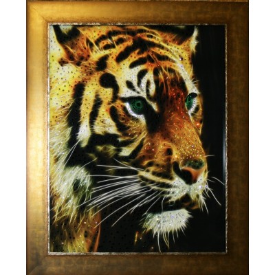 Картина с кристалами Сваровски "Огненный тигр"