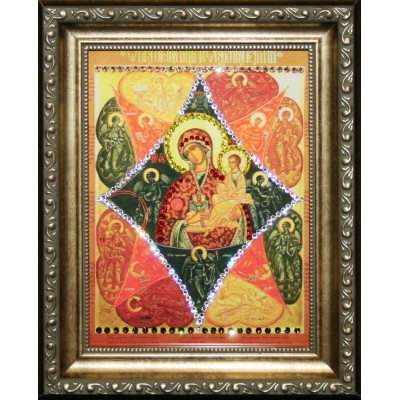 Икона с кристалами Swarovski " Божией Матери  Неопалимая купина "