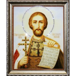 Икона с кристалами Сваровски " Святой Александр"