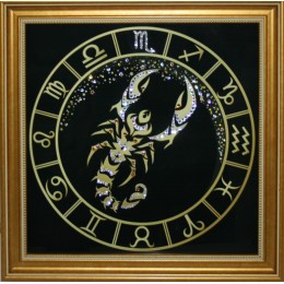 Картина Swarovski "Скорпион Золото"