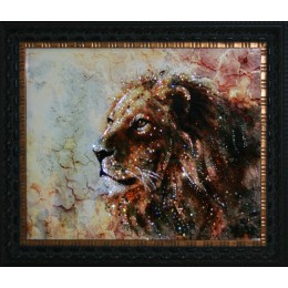 Картина с кристалами Сваровски "Мраморный лев"