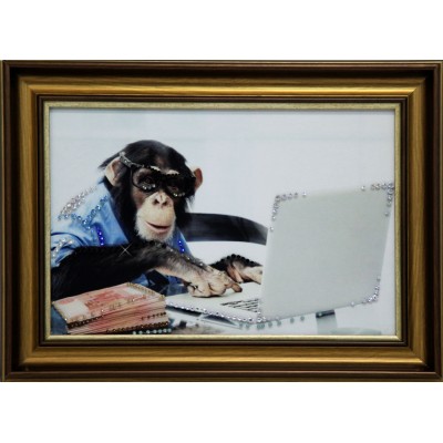 Картина Swarovski "Деловая обезьяна"