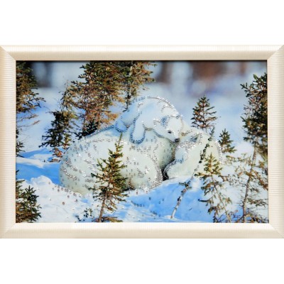Картина с кристалами Swarovski "Белые медведи"