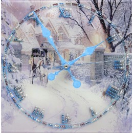 Часы с кристаллами Swarovski "Зимняя дорога"