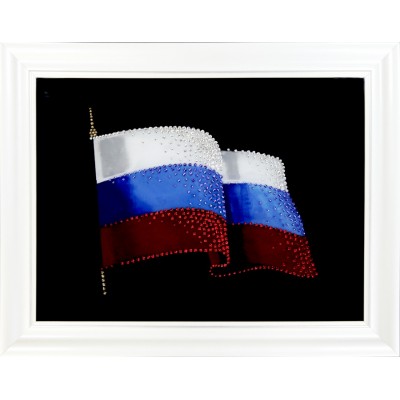 Картина с кристалами Сваровски "Флаг России 2"
