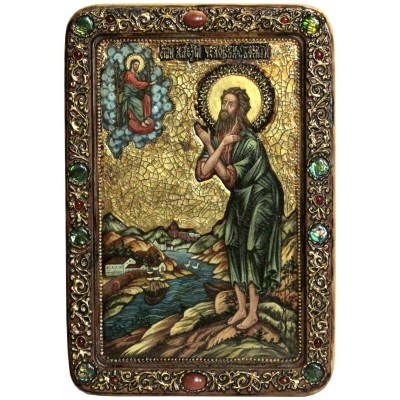Живописная икона "Преподобный Алексий, человек Божий" на кипарисе