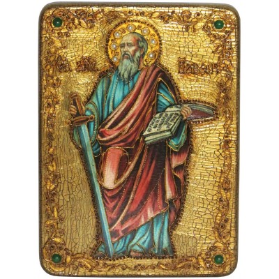 Подарочная икона "Первоверховный апостол Павел" на мореном дубе