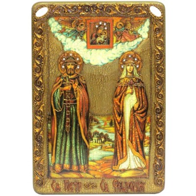 Икона подарочная большая Петр и Февронья