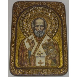 Живописная икона "Святитель Николай, архиепископ Мир Ликийский (Мирликийский), чудотворец"