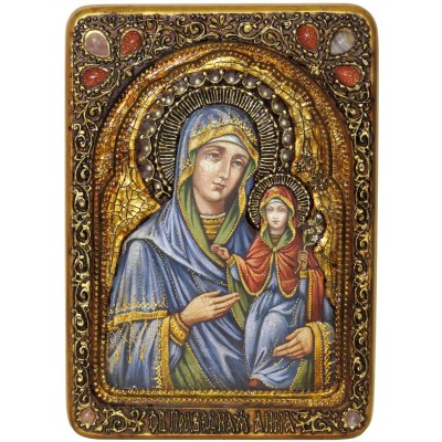 Живописная икона "Святая праведная Анна, мать Пресвятой Богородицы" на кипарисе
