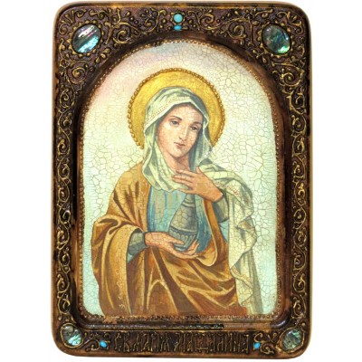 Живописная икона "Святая Равноапостольная Мария Магдалина" на кипарисе
