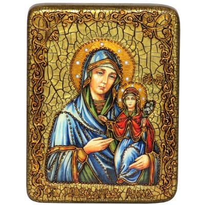 Подарочная икона "Святая праведная Анна, мать Пресвятой Богородицы" на мореном дубе