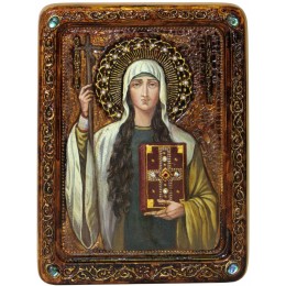 Живописная икона "Святая Равноапостольная Нина, просветительница Грузии" на кипарисе
