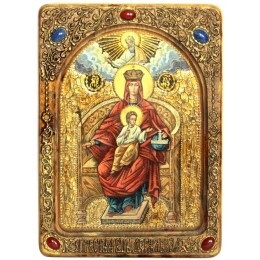 Живописная икона "Образ Божией Матери " Державная" на кипарисе