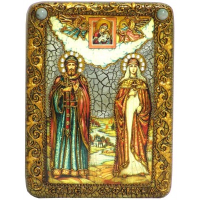Икона подарочная Петр и Февронья