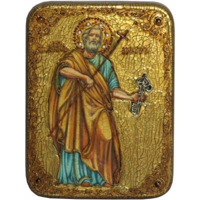 Подарочная икона "Первоверховный апостол Петр" полу-аналойного размера