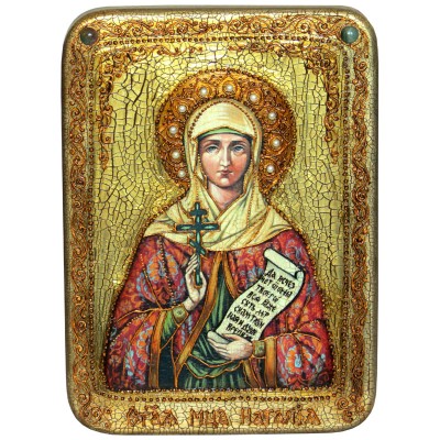 Подарочная икона "Святая Мученица Наталия Никомидийская" на мореном дубе