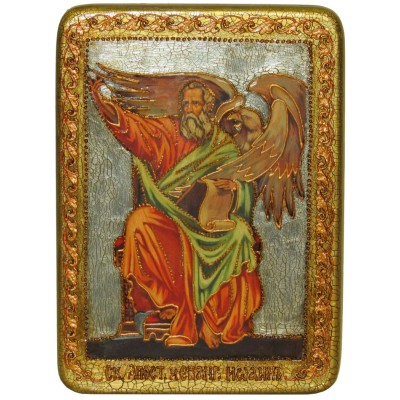 Подарочная икона "Святой апостол и евангелист Иоанн Богослов" на мореном дубе