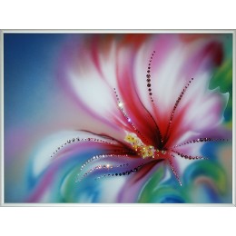 Картина с кристалами Swarovski "Аленький цветочек-2"