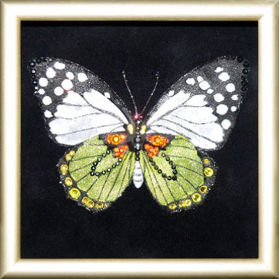 Картина с кристалами Swarovski "Бабочка Капустница"
