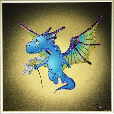 Картина Swarovski "Цветочный дракон"