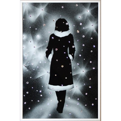 Картина с кристалами Swarovski "Девушка под снегом"