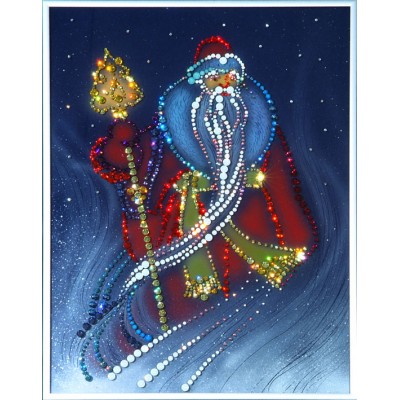 Картина с кристалами Swarovski "Дед Мороз"