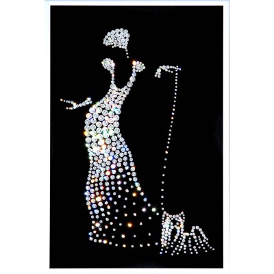 Картина с кристалами Сваровски "Дама с собачкой"
